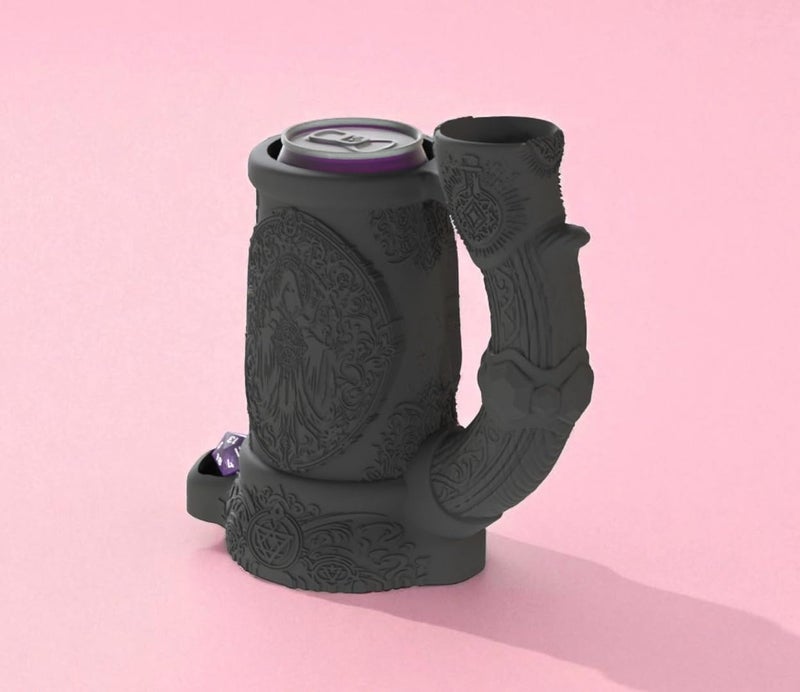 Gallery of Drip Dark Sorcerer Can Cozy Dice Tower – Fantasy DND Dice Roller & Drink Holder, Dungeons and Dragons Gift, RPG Tabletop Accessory, Dungeon Master Decor, Gothic Dice Mug (Obsidian Black, Standard 12oz Can) - Image 4
